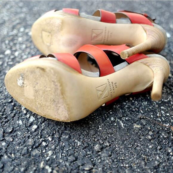 Reed Krakoff Coral Leather Platform Heels | Wedding Guest | Italian Summer Chic - Picture 11 of 14